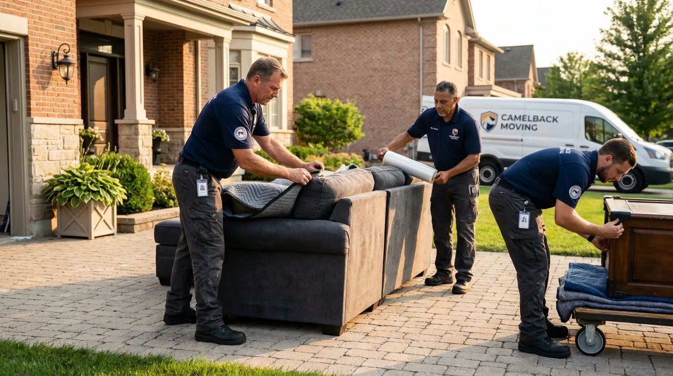 Large estate moving crew wrapping furniture in Weyers Cave, VA