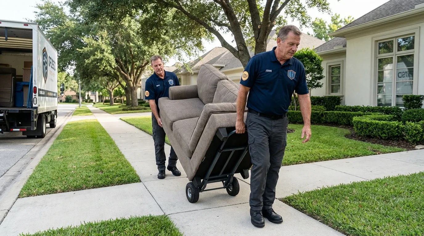 Local residential moving crew loading furniture in Weyers Cave, VA